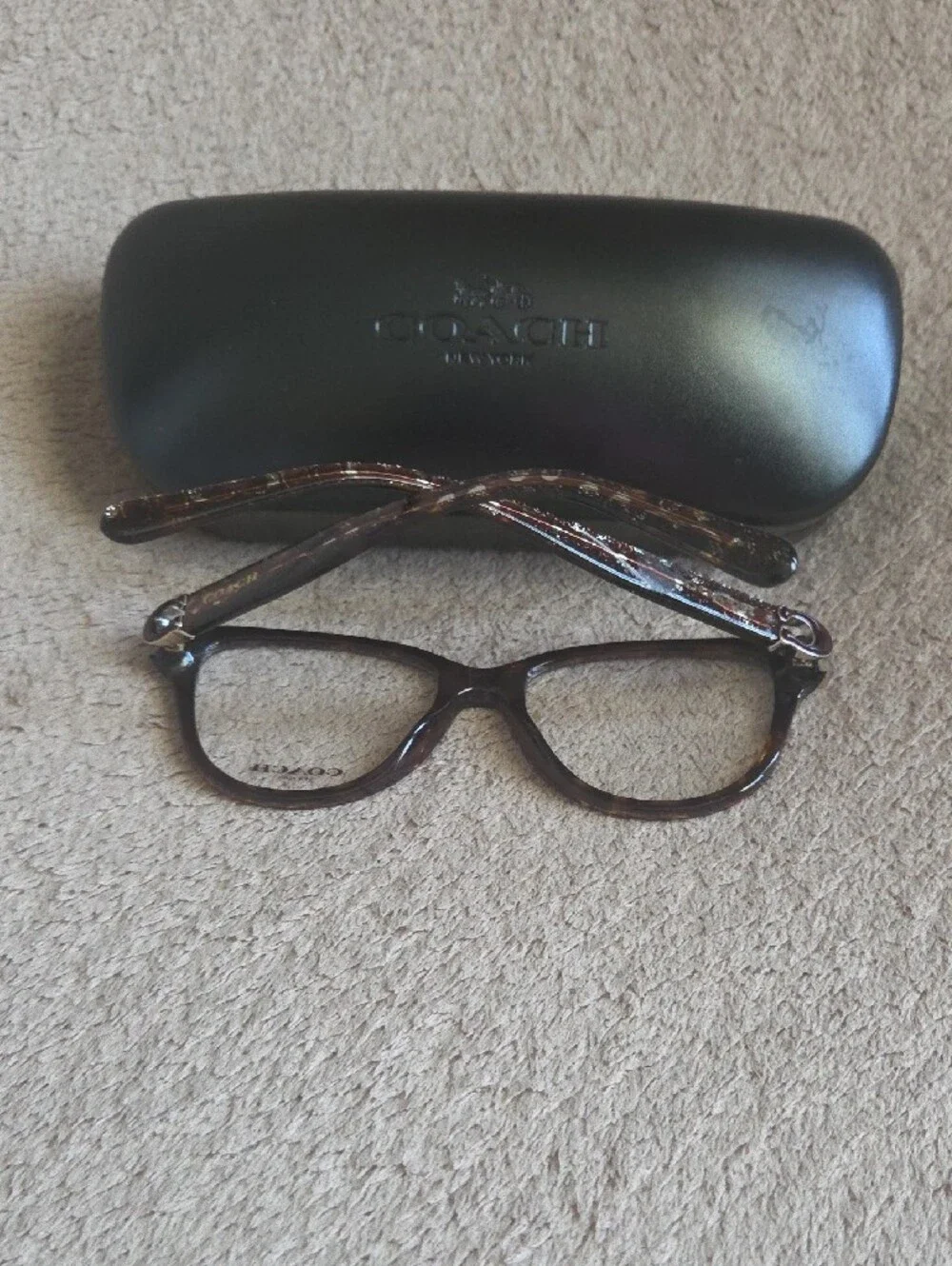 Coach Eyeglasses HC 6153 5547 Glasses Shimmery Dark Brown Tortoise with Case